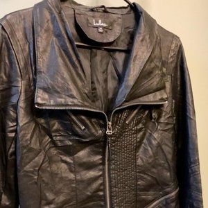 Faux Leather Bomber Jacket